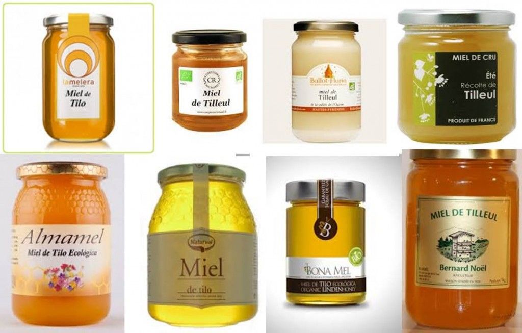 Miel de tilo o de tila. Diferentes marcas