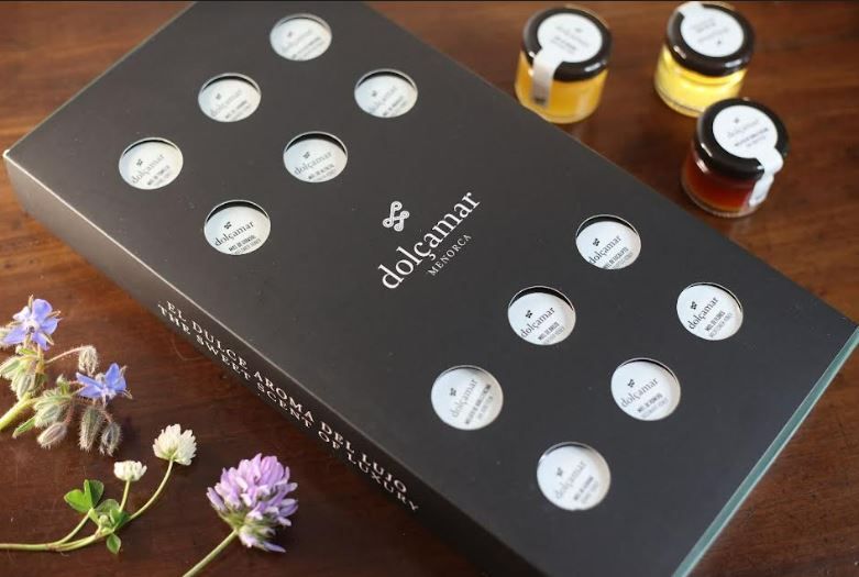 Estuche de mieles de Dolçamar®, un buen apoyo para explicar el mundo de la cata de mieles.